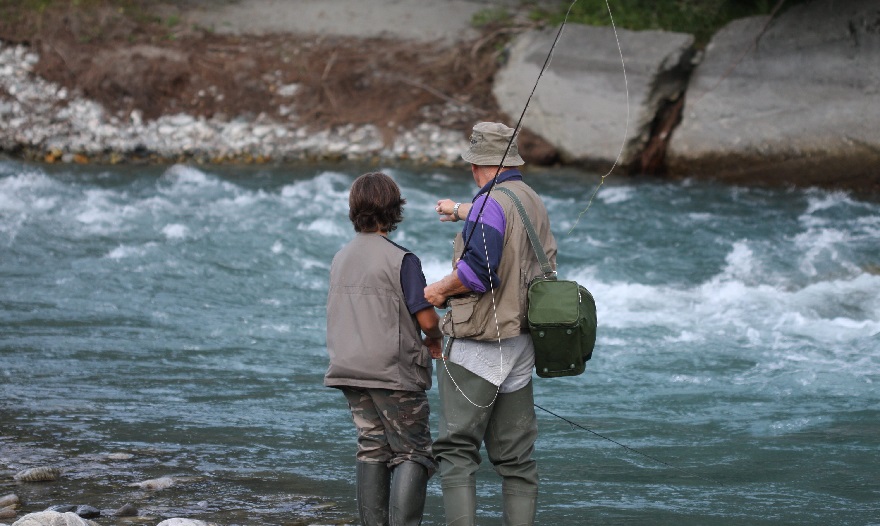 child fishing